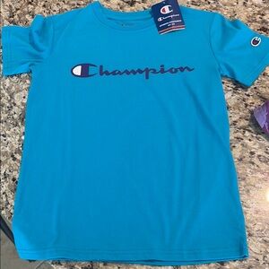 Champion Blue Short Sleeve Tee with Logo